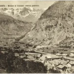 Vista generale del complesso minerario di Ollomont, primi del ‘900. Foto Adolphe Freppaz, Regione autonoma Valle d'Aosta - Archivio BREL - Fondo Domaine CC BY-NC-ND.